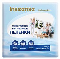 Inseense Пеленки одноразовые впитывающие для взрослых Daily Comfort, 60х90 см, 5 штук