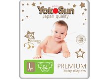 YokoSun Подгузники Premium L (9-13 кг) 54 шт					