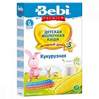 Каша Bebi Premium молочная кукурузная 200г, с 5 месяцев