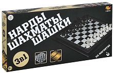 ABtoys Игра настольная Шахматы, нарды и шашки магнитные					