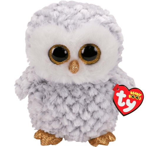 TY Мягкая игрушка Beanie Boo's Совенок Owlette / цвет белый, серый