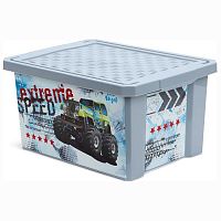 LittleAngel Детский ящик Super Truck 17 л / серебряный					