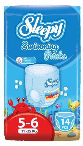 Sleepy Swimming Подгузники-трусики, размер 5-6, 11-25 кг, 14 штук