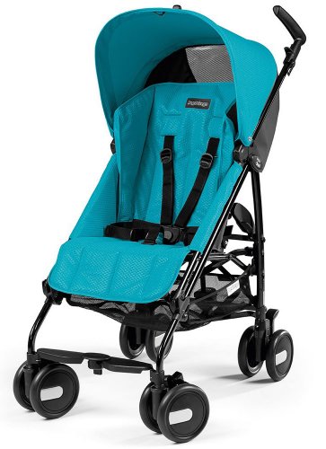 Peg-Perego Коляска детская прогулочная Pliko Mini + бампер передний / цвет  Bloom Scuba голубой