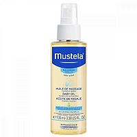 Mustela Bebe Масло массажное для новорожденных, младенцев и детей, 100 мл.					